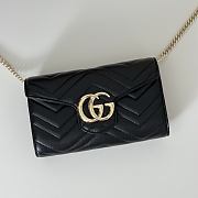 Bagsaaa Gucci GG Marmont wallet on chain ‎837745 black - 19.5cm - 3