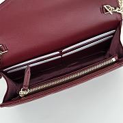 Bagsaaa Gucci GG Marmont wallet on chain ‎837745 dark red - 19.5cm - 3