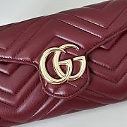 Bagsaaa Gucci GG Marmont wallet on chain ‎837745 dark red - 19.5cm - 2