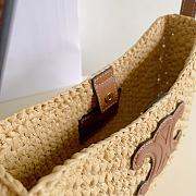 Bagsaaa Celine Medium Tilly Bag In Raffia And Calfskin 119722 - 22cm - 2