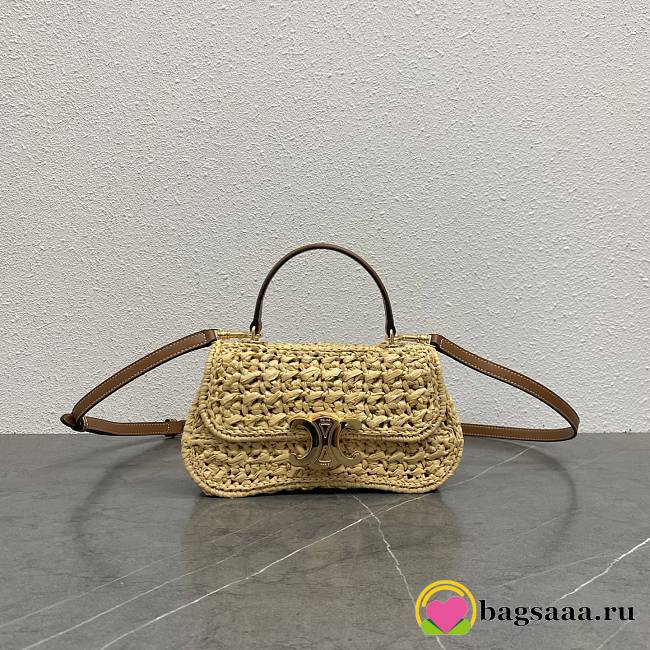 Bagsaaa Teen Celine Lola In Raffia Effect Textile 119862 - 20cm - 1