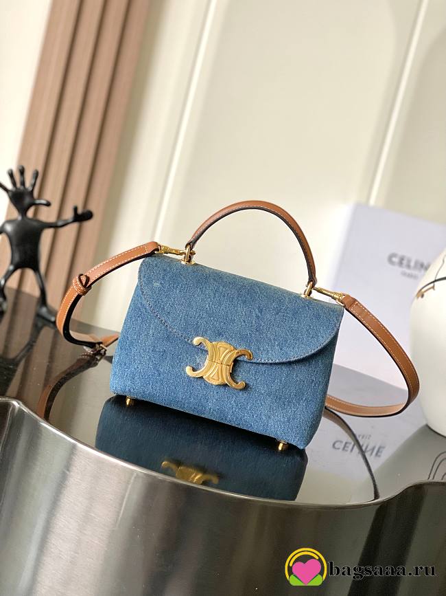 Bagsaaa Celine Teen Nino Bag In Denim 118112 - 20.5cm - 1