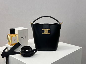 Bagsaaa Celine Mini Bucket Louise in smooth calfskin 10N473 black - 16cm