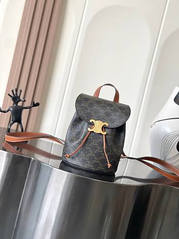 Bagsaaa Backpack Celine Bonnie In Triomphe Canvas And Calfskin 118702 - 25cm