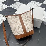 Bagsaaa Celine Small Bucket In Triomphe Canvas And Calfskin 191442 white - 22cm - 4