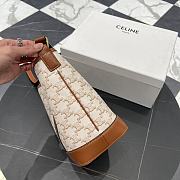 Bagsaaa Celine Small Bucket In Triomphe Canvas And Calfskin 191442 white - 22cm - 3