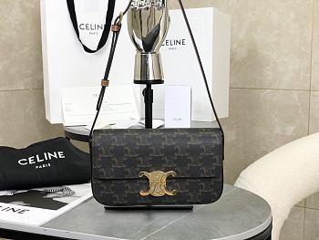 Bagsaaa Celine Shoulder Bag Claude In Triomphe Canvas And Calfskin 194142 - 20.5cm