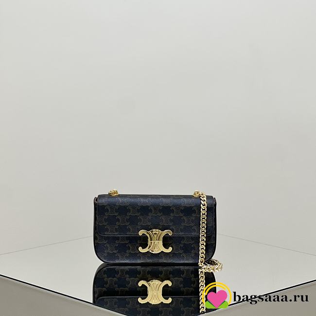 Bagsaaa Celine Chain Shoulder Bag Claude In Triomphe Canvas 197992 - 20.5cm - 1