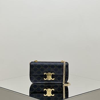 Bagsaaa Celine Chain Shoulder Bag Claude In Triomphe Canvas 197992 - 20.5cm