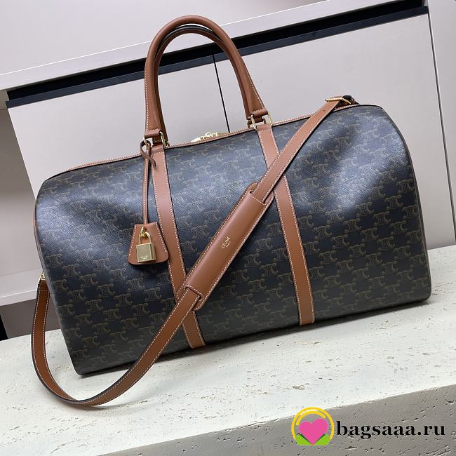 Bagsaaa Celine Large Travel Bag In Triomphe Canvas And Calfskin 190672 - 50cm - 1