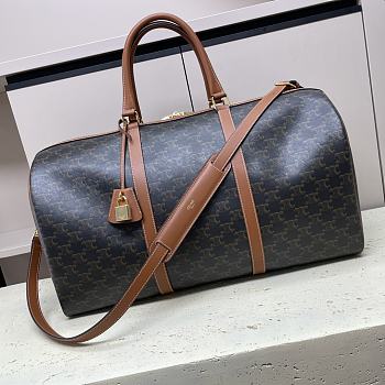 Bagsaaa Celine Large Travel Bag In Triomphe Canvas And Calfskin 190672 - 50cm