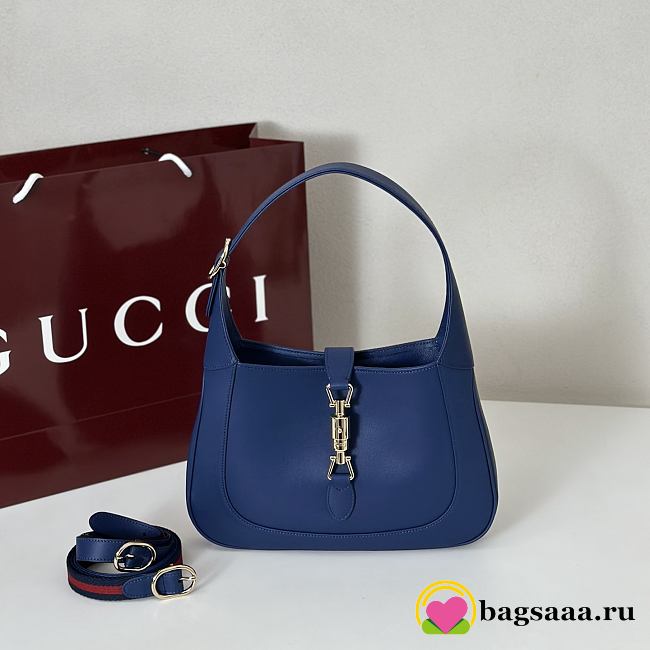 Bagsaaa Gucci Jackie 1961 small shoulder bag 810232 Blue leather - 27.5x19x4cm - 1