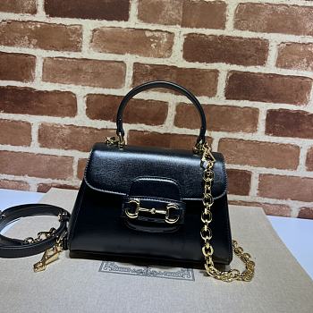 Bagsaaa Gucci Horsebit 1955 mini top handle bag 703848 black - 22cm