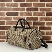 Bagsaaa Gucci GG canvas small duffle bag 800185 beige & brown - 42cm - 3