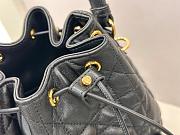 Bagsaaa Small Dior Caro Bucket Bag Black Macrocannage Lambskin - 24cm - 3