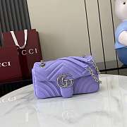 Bagsaaa Gucci GG Marmont small shoulder bag 837280 purple - 22cm - 1
