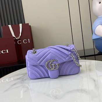 Bagsaaa Gucci GG Marmont small shoulder bag 837280 purple - 22cm