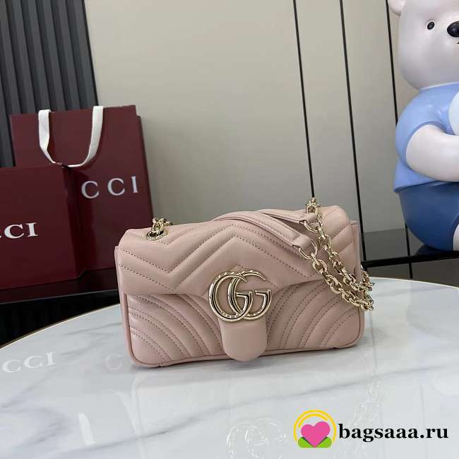 Bagsaaa Gucci GG Marmont small shoulder bag 837280 light pink - 22cm - 1