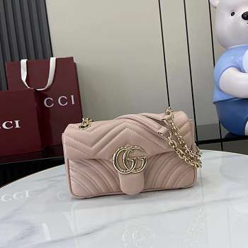 Bagsaaa Gucci GG Marmont small shoulder bag 837280 light pink - 22cm