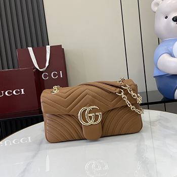 Bagsaaa Gucci GG Marmont medium shoulder bag 837267 brown - 26cm
