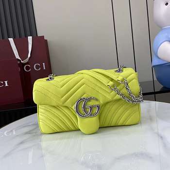 Bagsaaa Gucci GG Marmont medium shoulder bag 837267 bright green - 26cm
