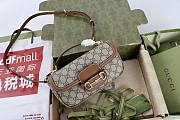 Bagsaaa Gucci Horsebit 1955 small top handle bag 815206 Brown & Beige - 22cm - 3
