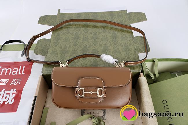 Bagsaaa Gucci Horsebit 1955 small top handle bag 815206 Brown - 22cm - 1