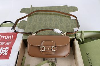 Bagsaaa Gucci Horsebit 1955 small top handle bag 815206 Brown - 22cm