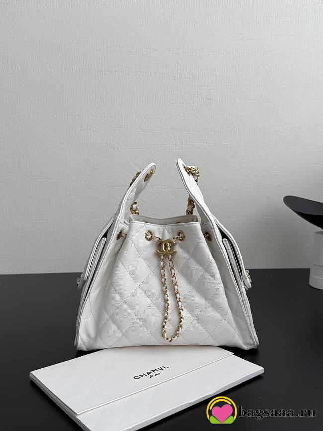 Bagsaaa CHANEL 25 Small Handbag AS5293 white grained - 30cm - 1