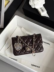 Bagsaaa Chanel Classic Mini Bag with hook AP4760 Dark Brown - 8 x 12.5 x 5cm - 1