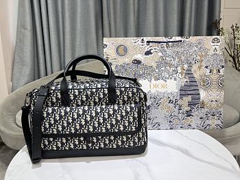 Bagsaaa Dior Hit the Road Pet Carrier Bag Beige and Black Dior Oblique Jacquard and Black Smooth Calfskin - 40cm