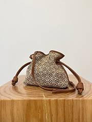 Bagsaaa Loewe Flamenco Clutch in Anagram jacquard and Calfskin - 23cm - 4