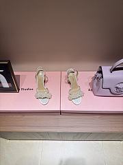 Bagsaaa MACH & MACH Floating Pearl Satin Sandals white - 8.5cm - 4