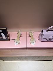 Bagsaaa MACH & MACH Floating Pearl Satin Sandals white - 8.5cm - 3