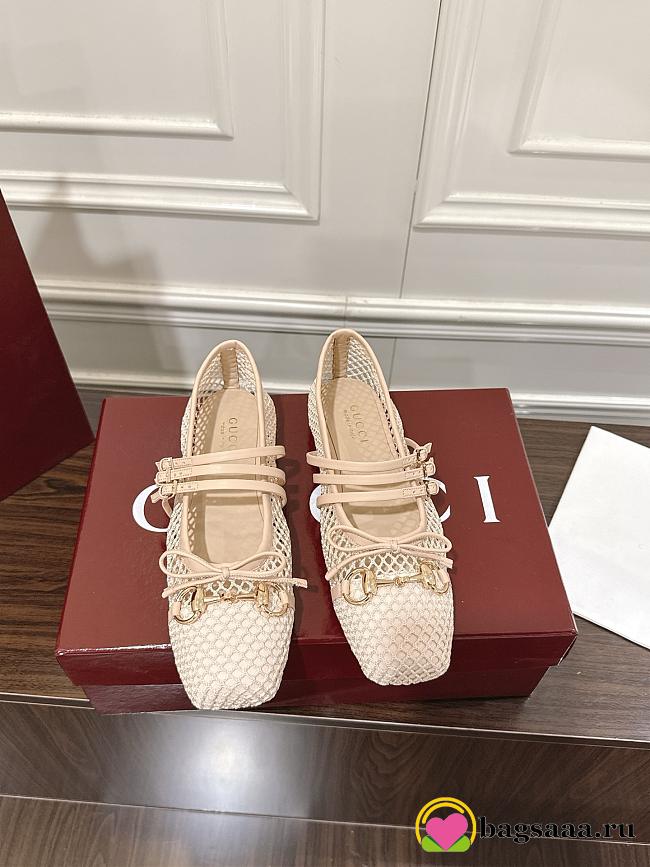 Bagsaaa Women's Gucci Horsebit ballet flat 835077 light pink - 1