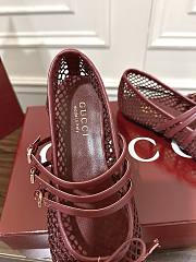 Bagsaaa Women's Gucci Horsebit ballet flat 835077 dark red - 3