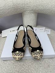 Bagsaaa Dior Ballet Slingback Pump Natural and Black Cannage Raffia 3cm - 1