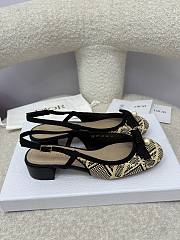 Bagsaaa Dior Ballet Slingback Pump Natural and Black Cannage Raffia 3cm - 4