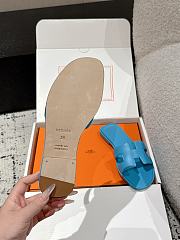 Bagsaaa Hermes Oran Slippers Blue - 3