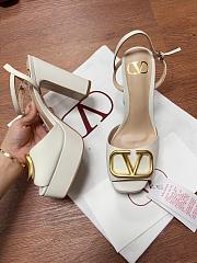 Bagsaaa Valentino Garavani VLogo leather platform sandals white - 11.5cm - 3
