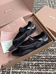 Bagsaaa Miu Miu Gymnasium technical fabric thong ballerinas black - 4