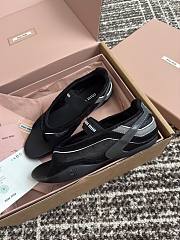 Bagsaaa Miu Miu Gymnasium technical fabric thong ballerinas black - 3