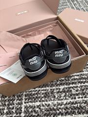 Bagsaaa Miu Miu Gymnasium technical fabric thong ballerinas black - 2