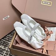 Bagsaaa Miu Miu Bleached nappa leather ballerinas white - 4