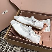 Bagsaaa Miu Miu Bleached nappa leather ballerinas white - 3