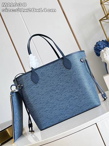 Bagsaaa LV M14856 Neverfull MM Denim Blue - 31cm