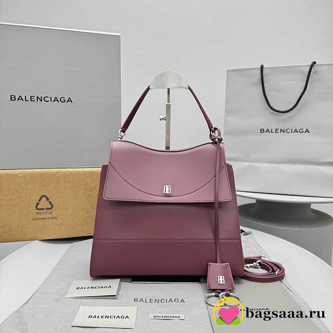 Bagsaaa Balenciaga Nano Handbag Medium in dark burgundy smooth calfskin - 28cm - 1