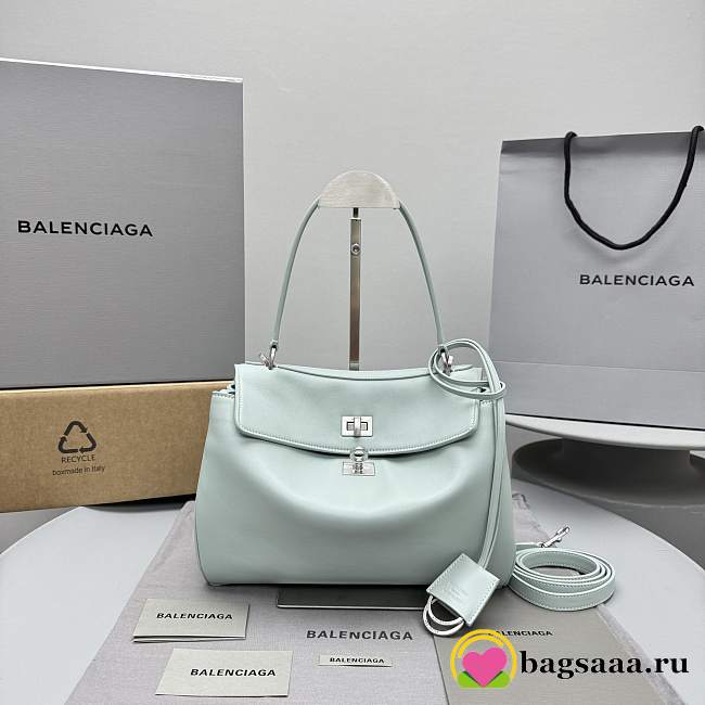 Bagsaaa Balenciaga Rodeo Handbag Small in mineral green smooth calfskin - 27cm - 1