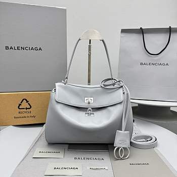 Bagsaaa Balenciaga Rodeo Handbag Small in gray smooth calfskin - 27cm