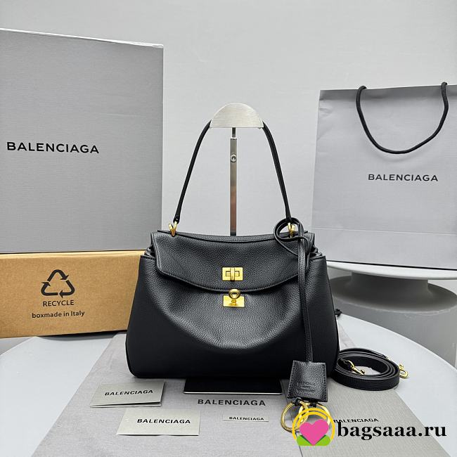 Bagsaaa Balenciaga Rodeo Handbag Small in black smooth calfskin - 27cm - 1